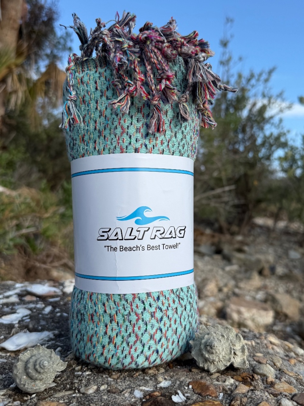 Ahi Rag Mint — Salt Rag™ Sand-Resistant Turkish Beach Towel